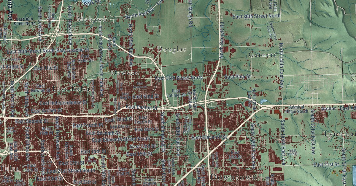 Map of Tulsa, Oklahoma in 2026