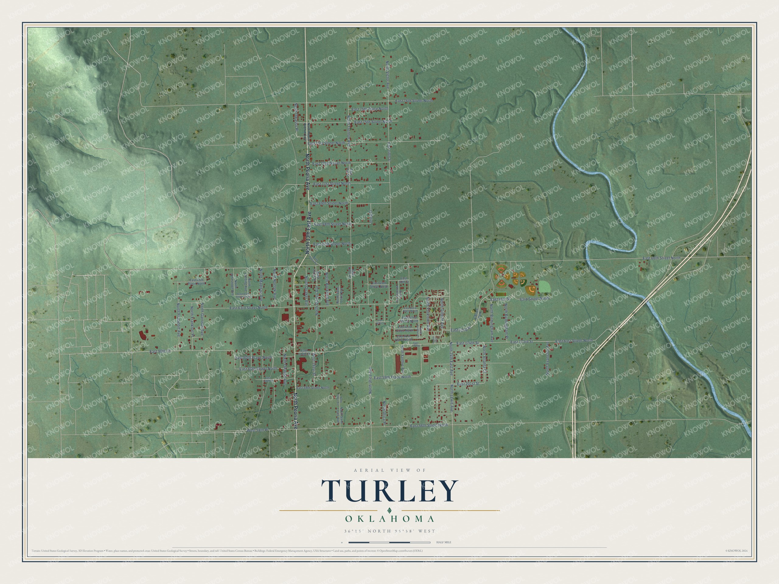 Watermarked full-map preview of Turley, Oklahoma