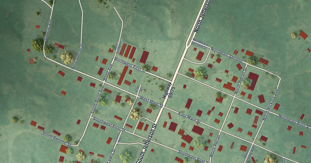Map of Tushka, Oklahoma in 2026