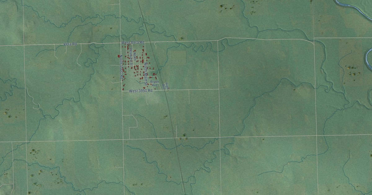 Map of Vera, Oklahoma in 2026