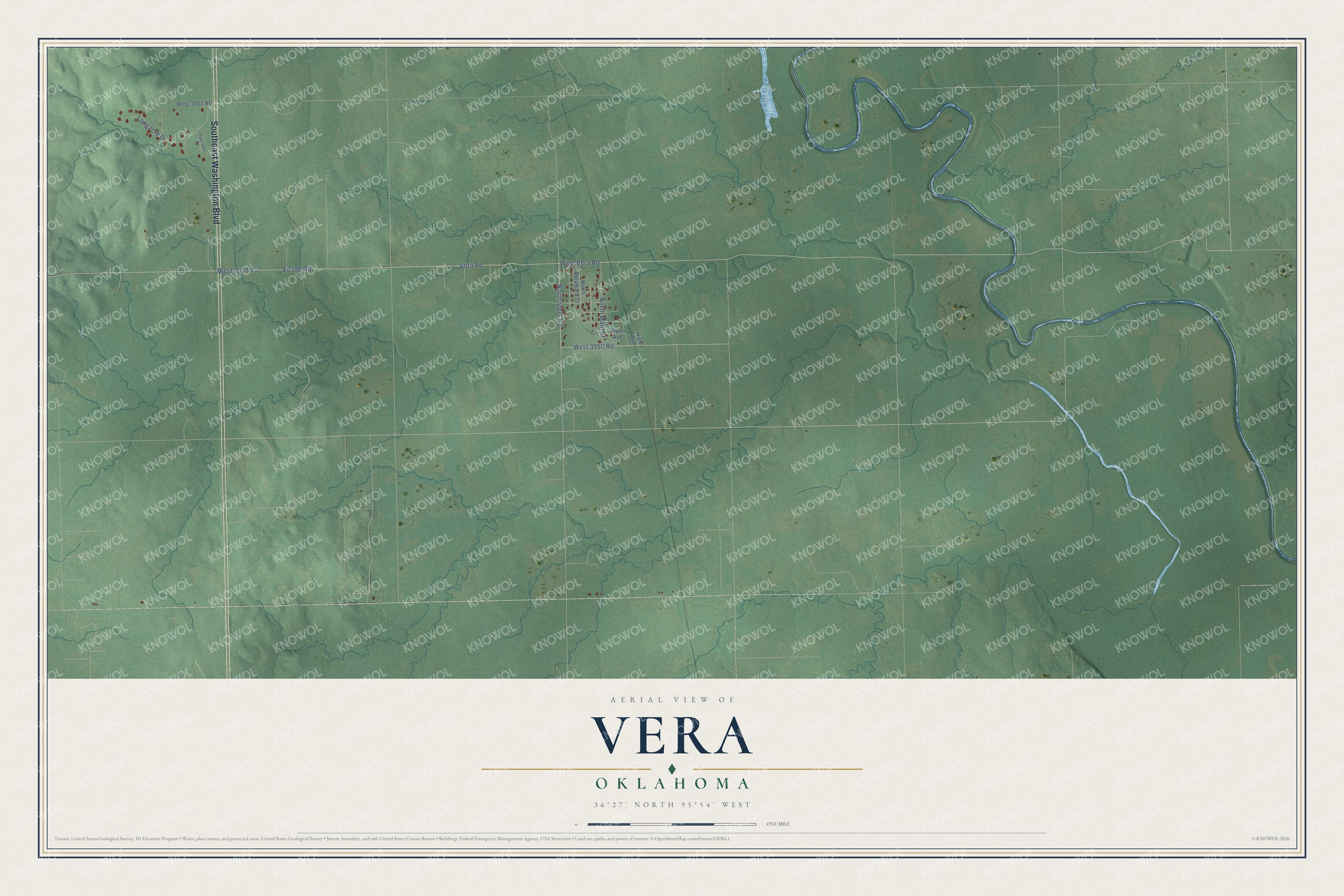 Watermarked full-map preview of Vera, Oklahoma
