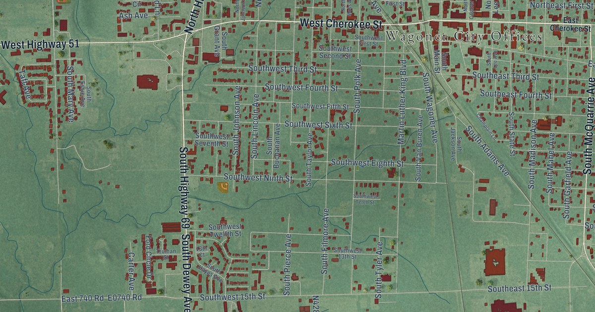 Map of Wagoner, Oklahoma in 2026