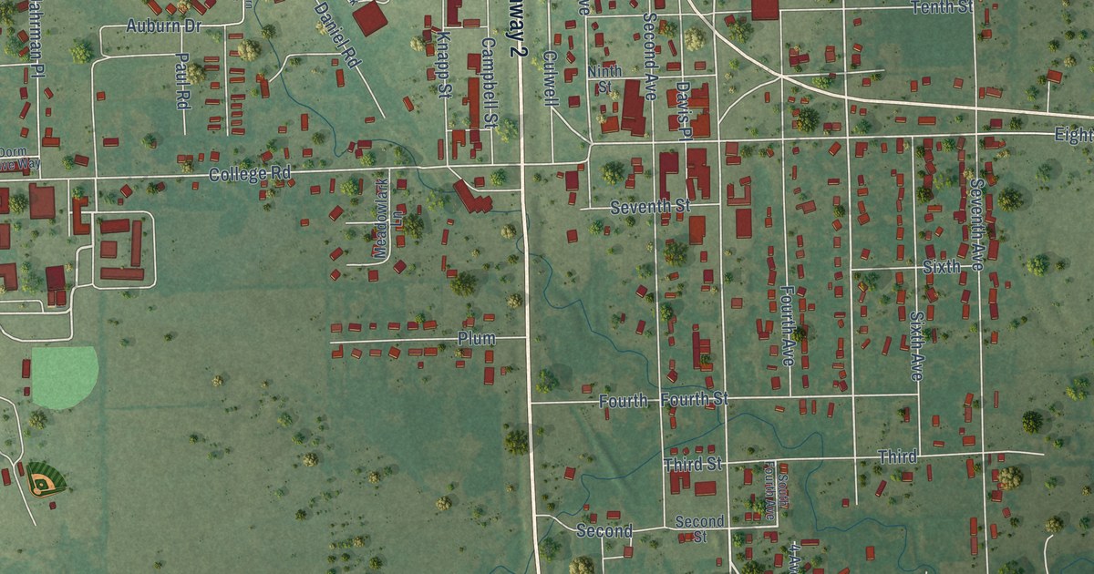 Map of Warner, Oklahoma in 2026