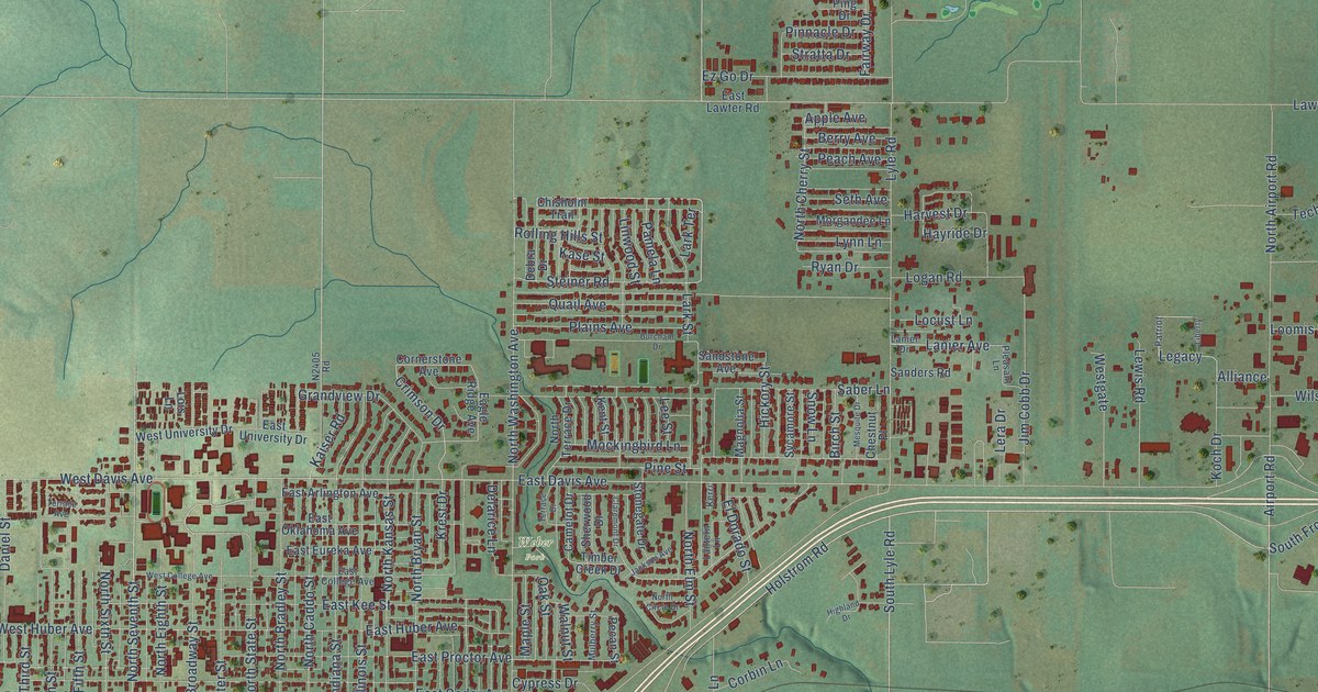 Map of Weatherford, Oklahoma in 2026