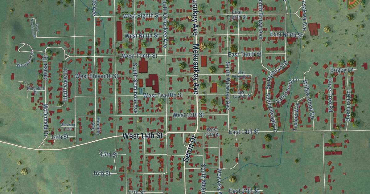 Map of Wewoka, Oklahoma in 2026