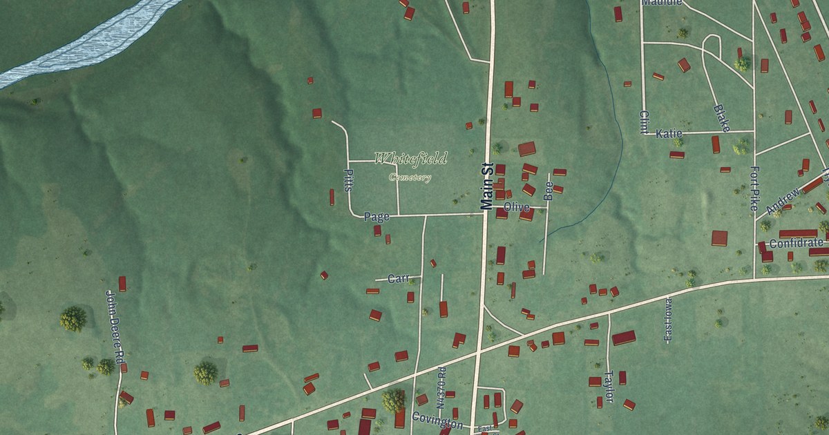 Map of Whitefield, Oklahoma in 2026
