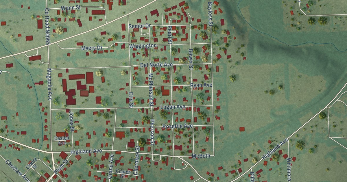 Map of Wister, Oklahoma in 2026