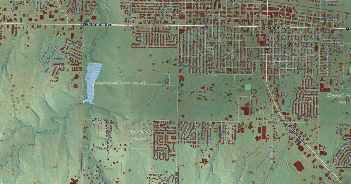 Map of Woodward, Oklahoma in 2026