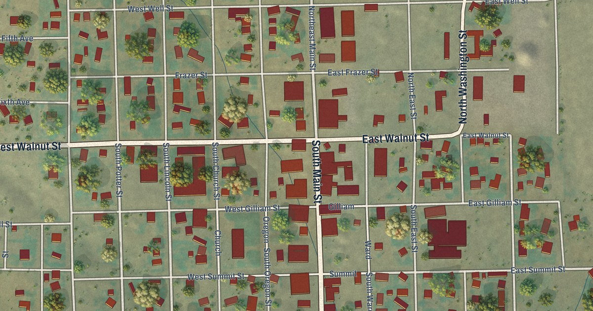 Map of Condon, Oregon in 2026