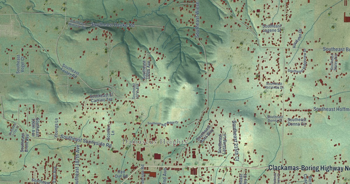Map of Damascus, Oregon in 2026