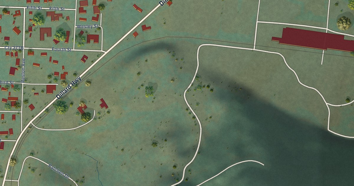 Map of Dillard, Oregon in 2026