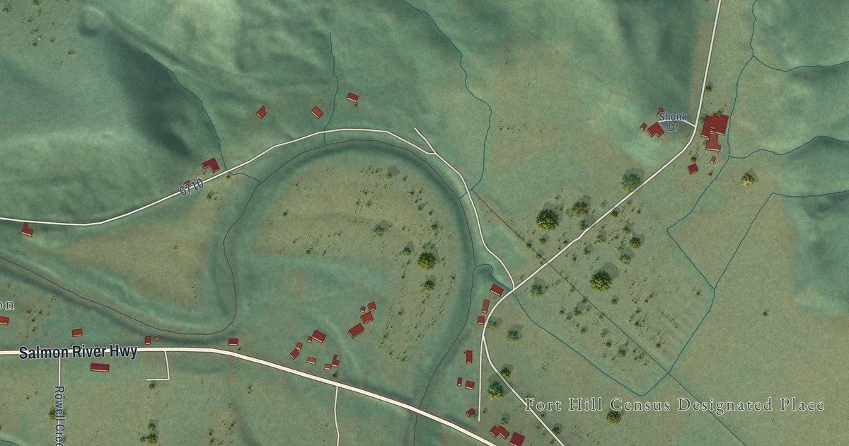 Map of Fort Hill, Oregon in 2026