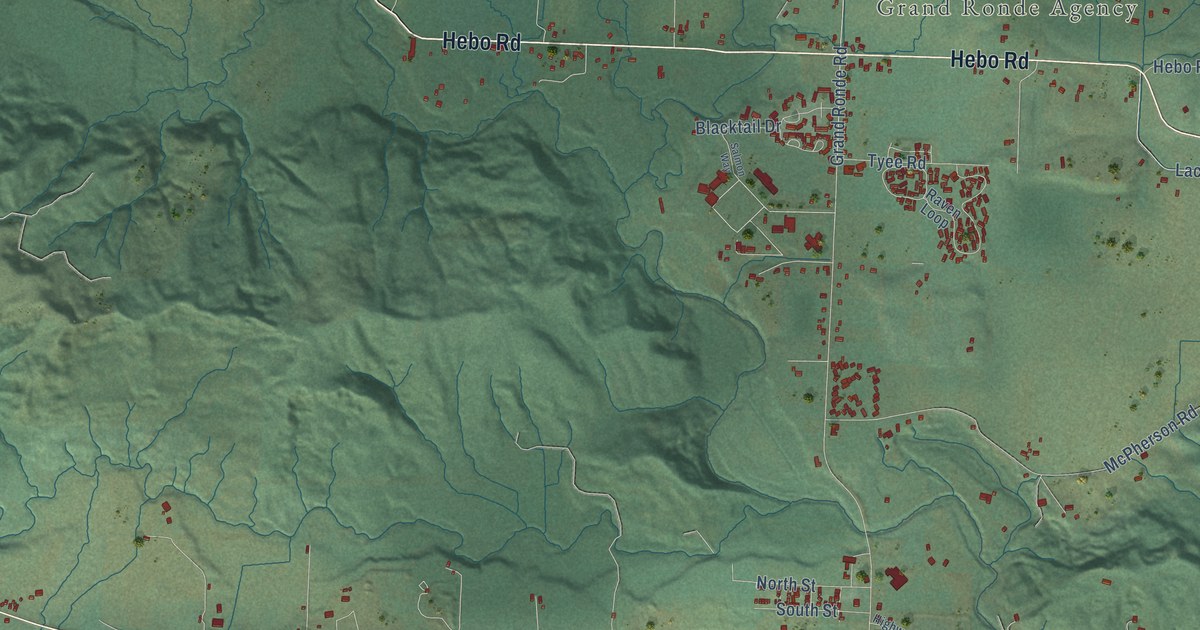 Map of Grand Ronde, Oregon in 2026