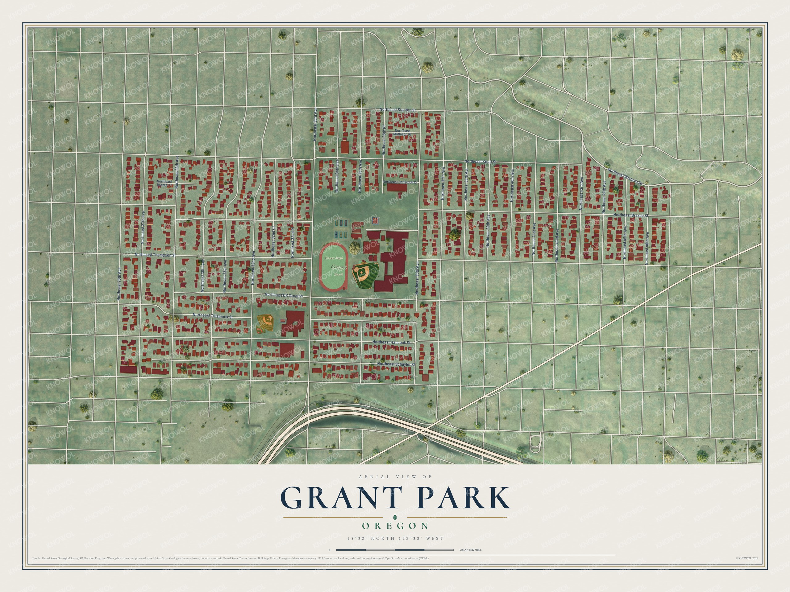 Watermarked full-map preview of Grant Park, Oregon