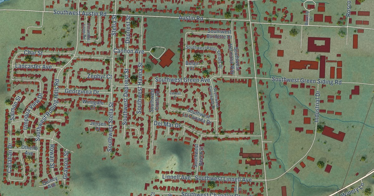 Map of Green, Oregon in 2026