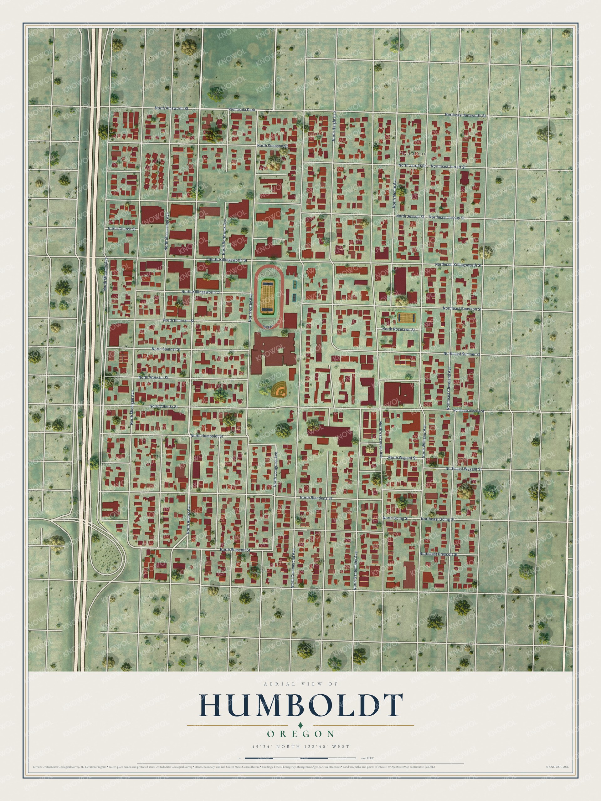 Watermarked full-map preview of Humboldt, Oregon