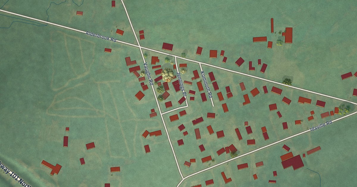 Map of Idaville, Oregon in 2026
