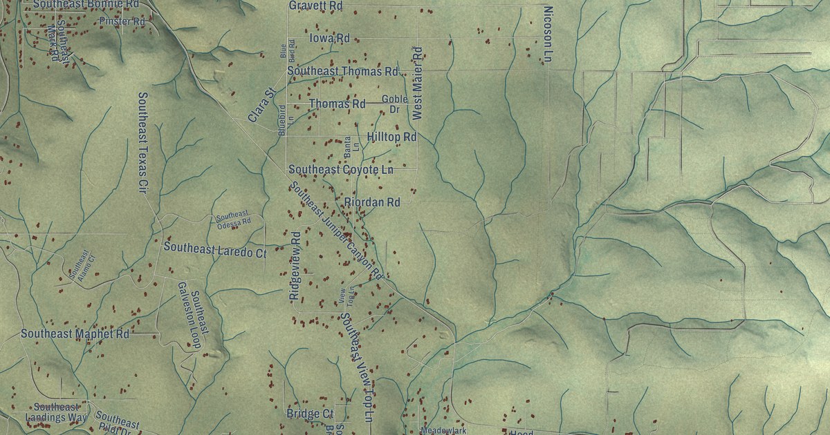 Map of Juniper Canyon, Oregon in 2026