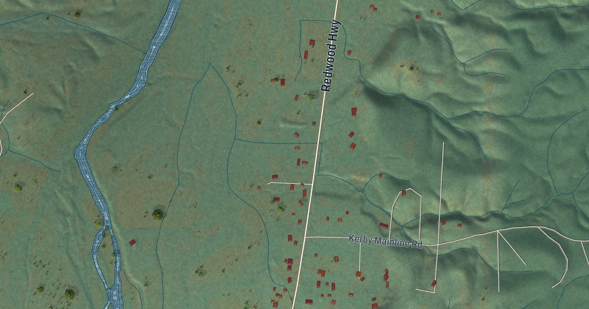 Map of Kerby, Oregon in 2026