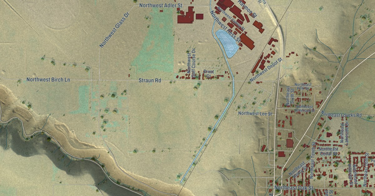 Map of Madras, Oregon in 2026