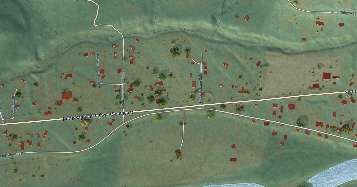 Map of Mehama, Oregon in 2026