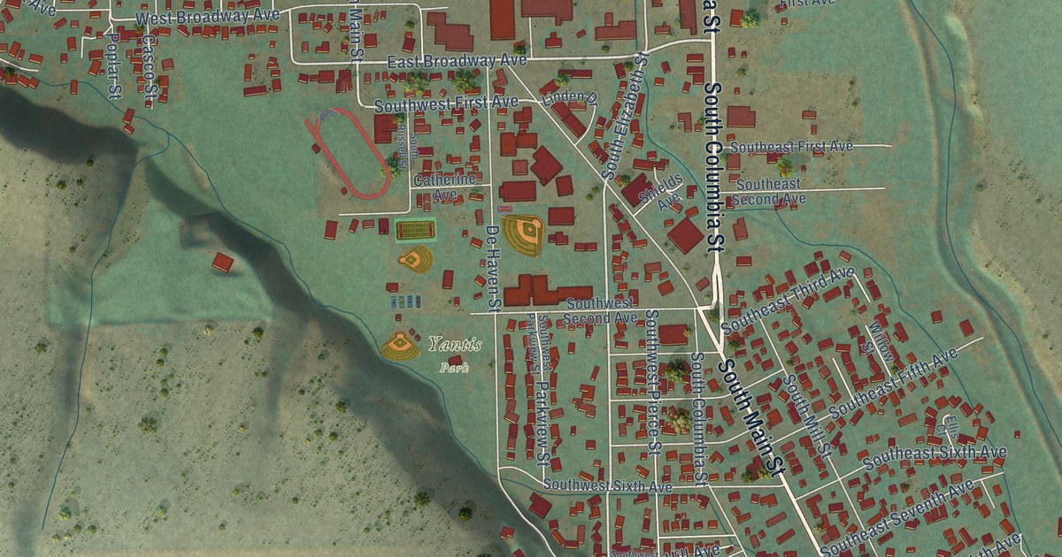 Map of Milton-Freewater, Oregon in 2026