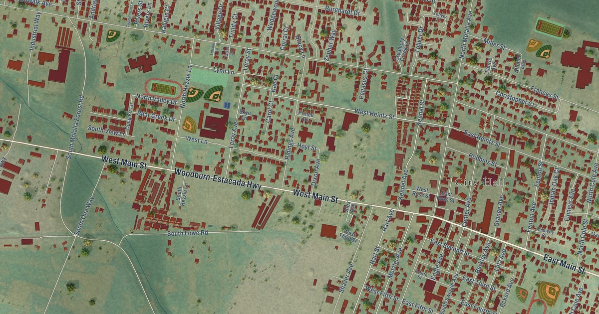 Map of Molalla, Oregon in 2026