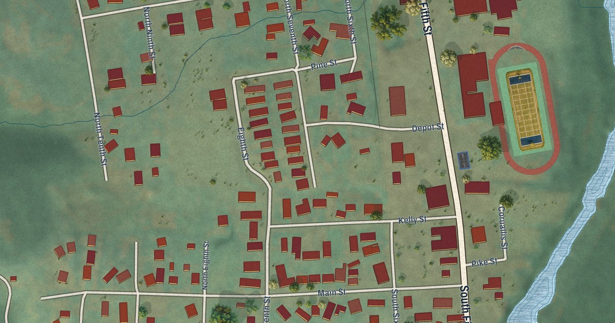 Map of Monroe, Oregon in 2026