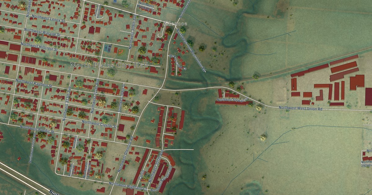 Map of North Plains, Oregon in 2026