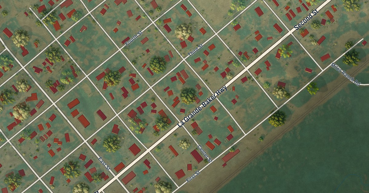Map of North Powder, Oregon in 2026