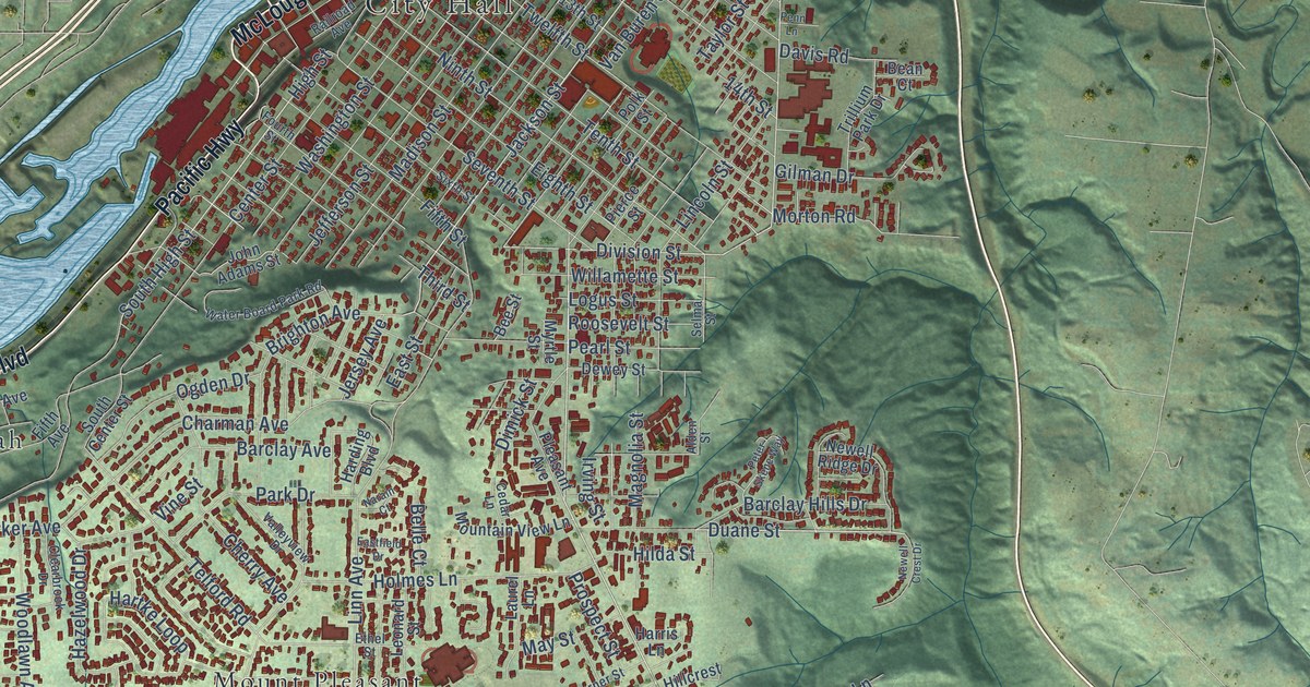 Map of Oregon City, Oregon in 2026