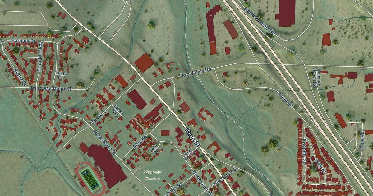Map of Phoenix, Oregon in 2026