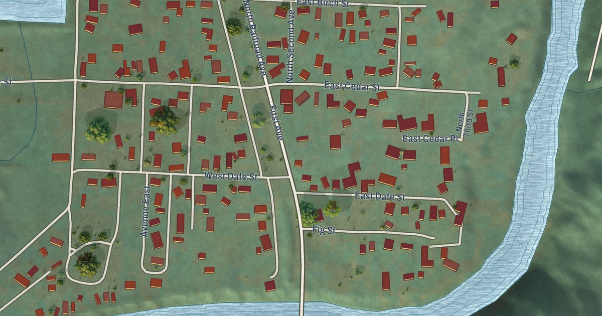 Map of Powers, Oregon in 2026