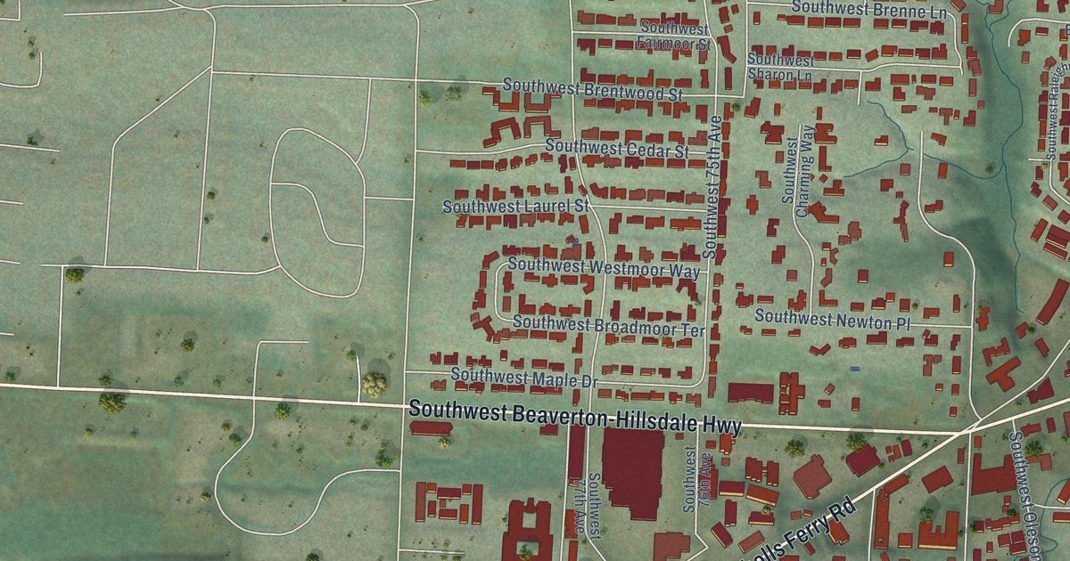 Map of Raleigh Hills, Oregon in 2026