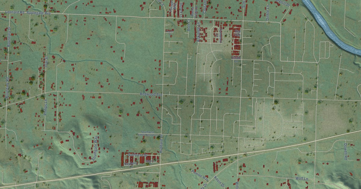 Map of Redwood, Oregon in 2026