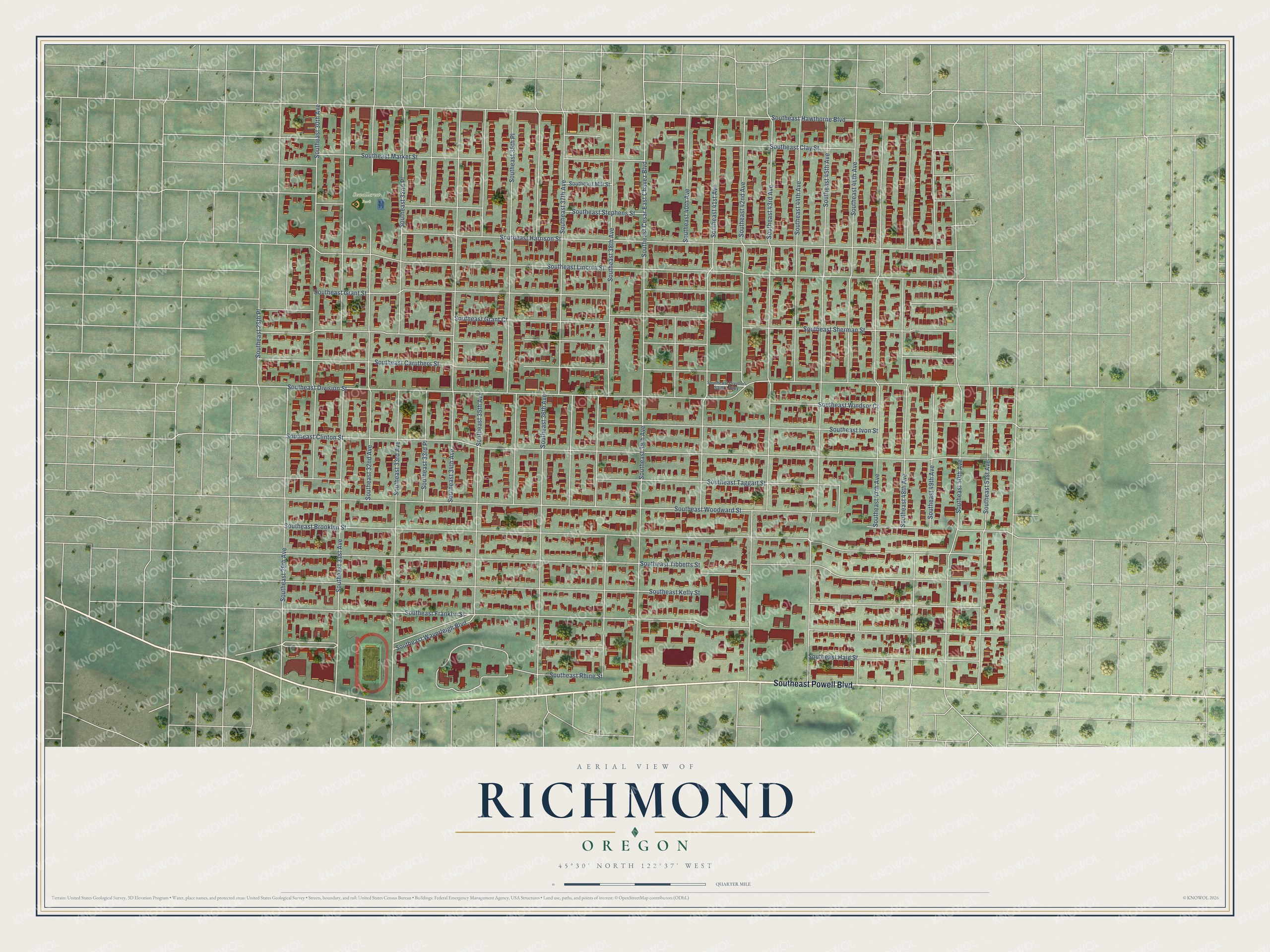 Watermarked full-map preview of Richmond, Oregon