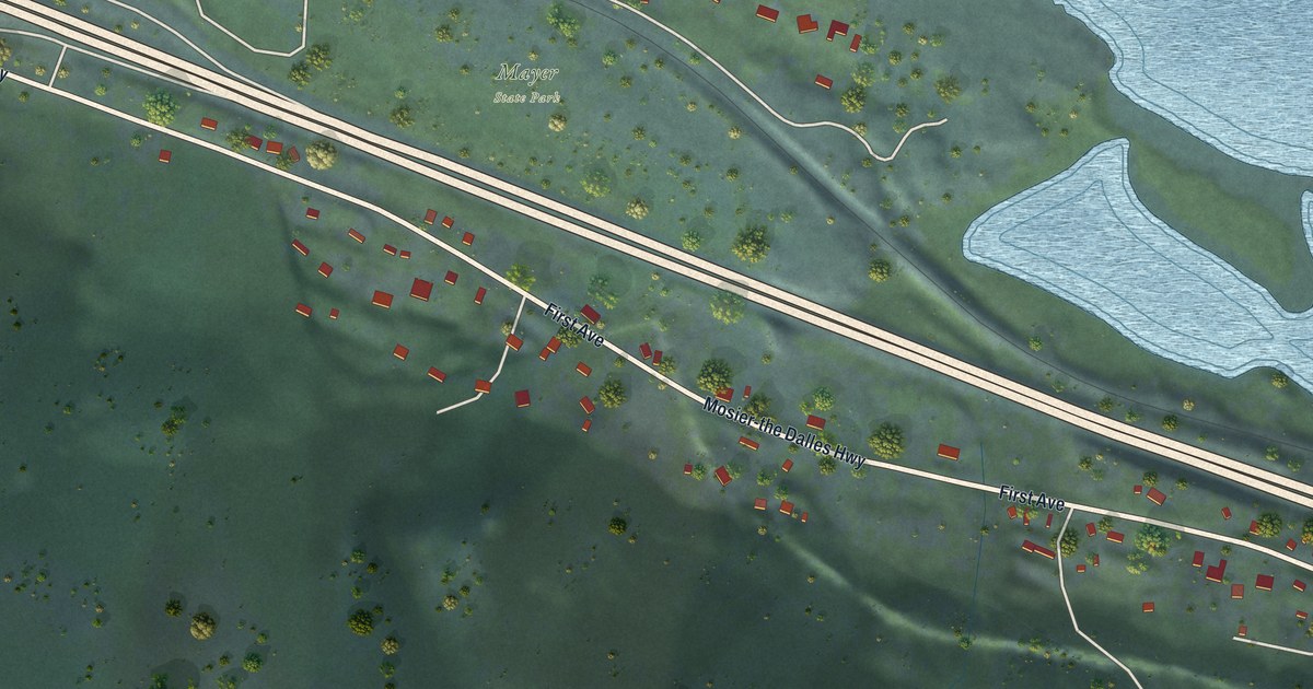Map of Rowena, Oregon in 2026
