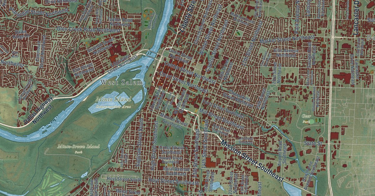 Map of Salem, Oregon in 2026