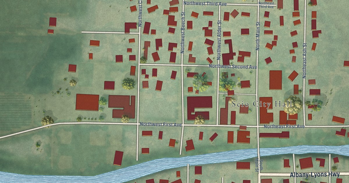 Map of Scio, Oregon in 2026