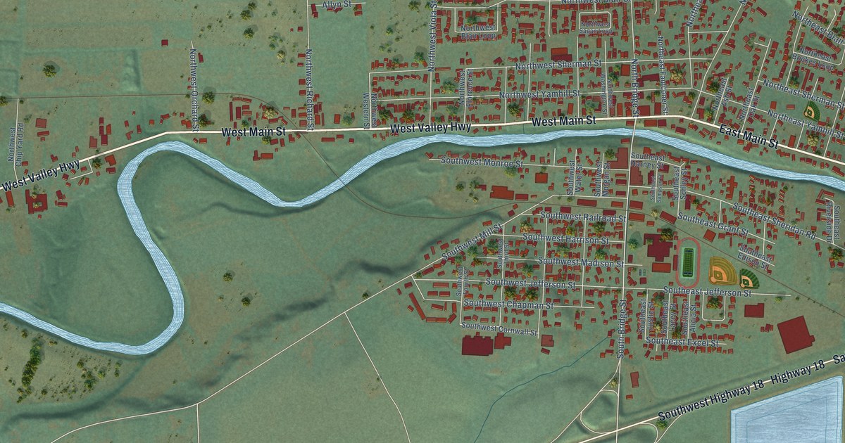 Map of Sheridan, Oregon in 2026