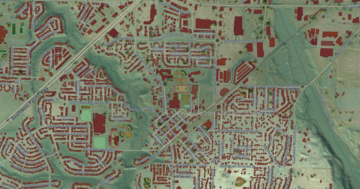 Map of Sherwood, Oregon in 2026