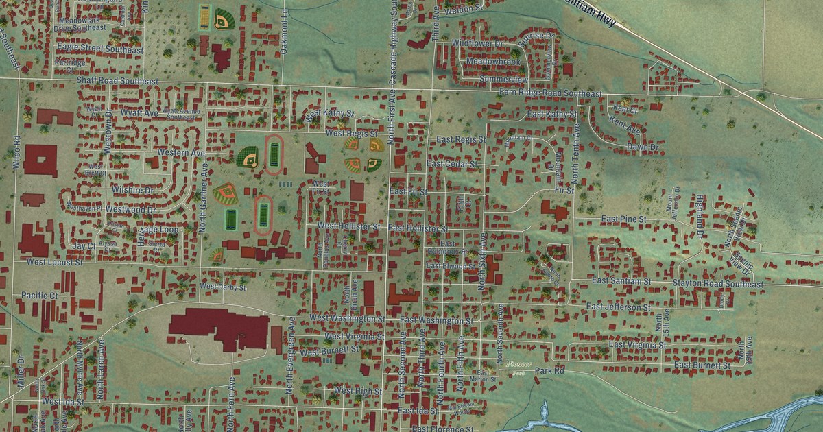 Map of Stayton, Oregon in 2026