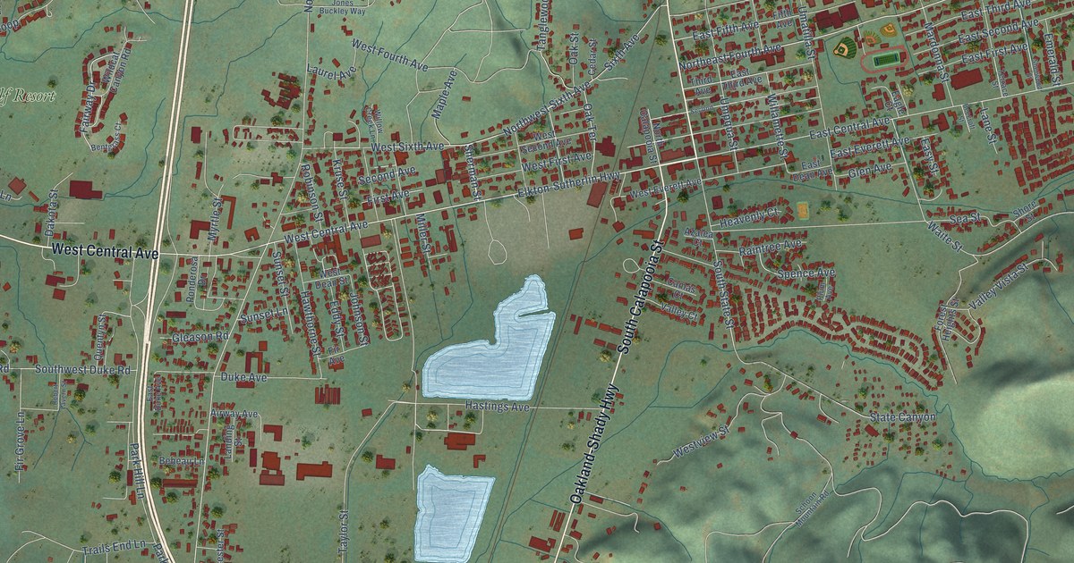 Map of Sutherlin, Oregon in 2026