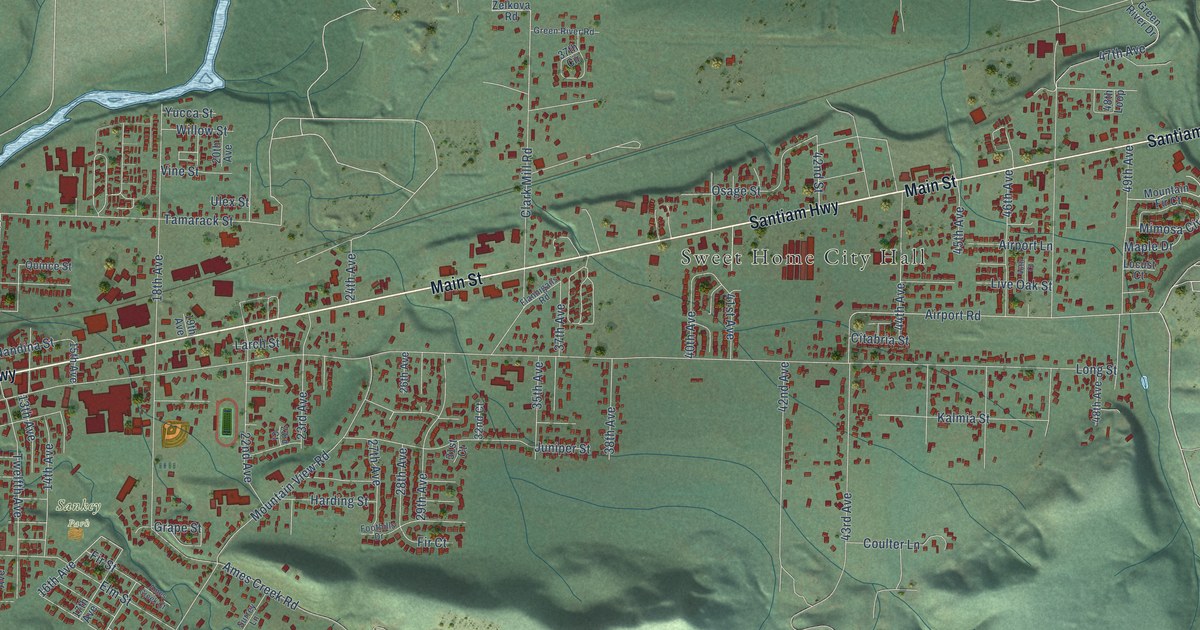 Map of Sweet Home, Oregon in 2026