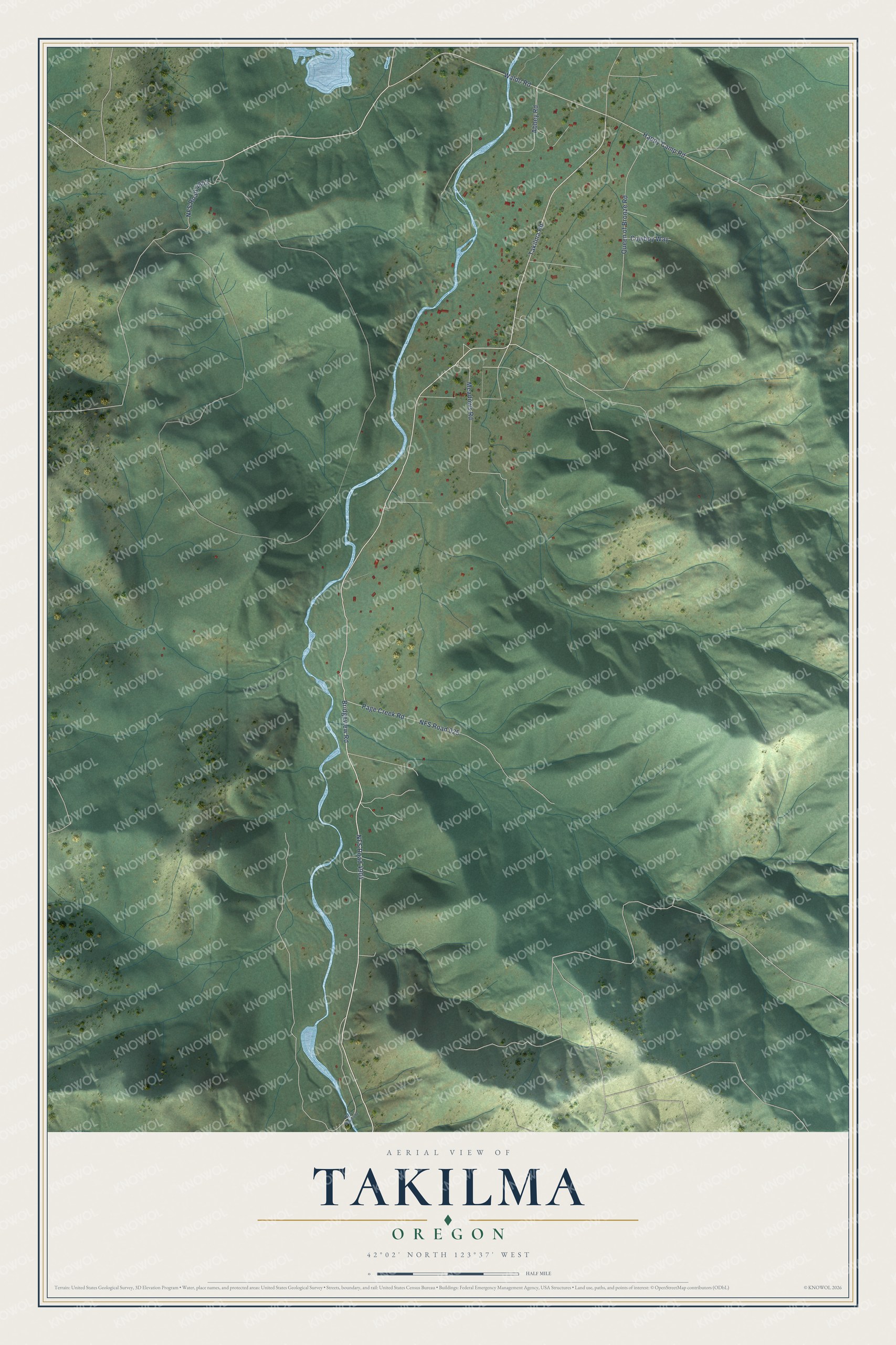 Watermarked full-map preview of Takilma, Oregon