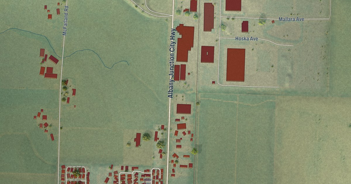 Map of Tangent, Oregon in 2026