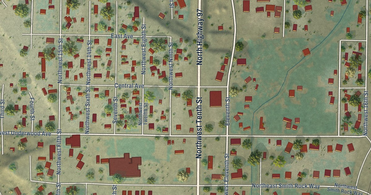 Map of Terrebonne, Oregon in 2026