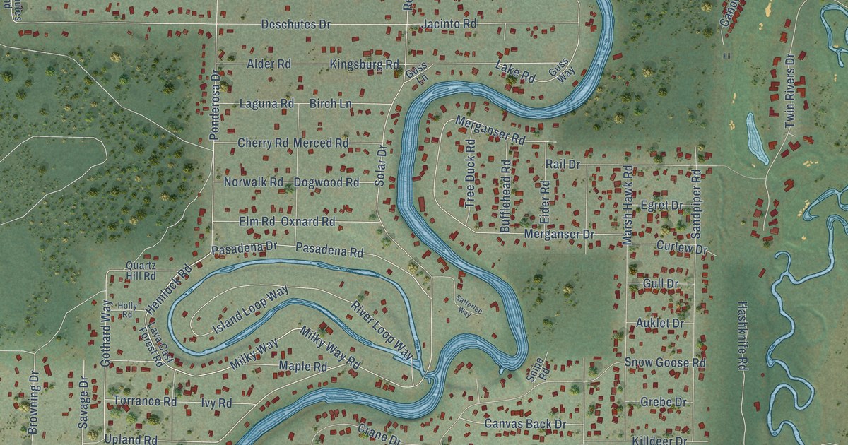 Map of Three Rivers, Oregon in 2026