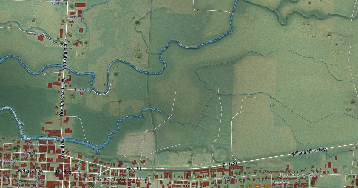 Map of Tillamook, Oregon in 2026