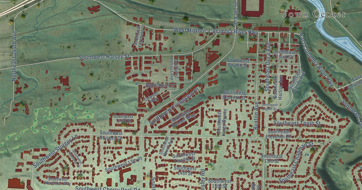 Map of Troutdale, Oregon in 2026